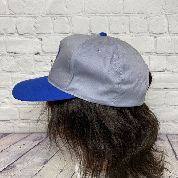 Vintage Hat Cap Snapback Gray Blue MATCO Embroidered 90s Adjustable Poly Cotton - Picture 2 of 8